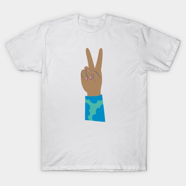 Peace Hands 1 T-Shirt by Rosalind Maroney Illustration